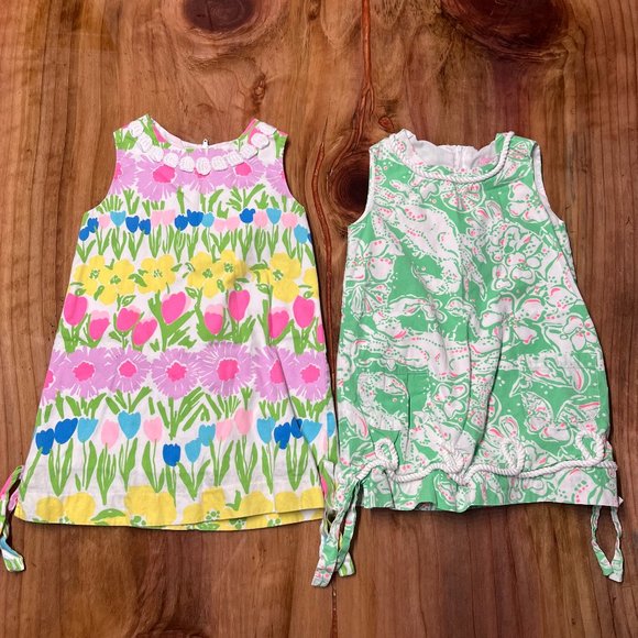 Lilly Pulitzer Other - Lilly Pulitzer Girls Dress lot of 2 Size 4 4T Floral Cotton Sleeveless Beach W6